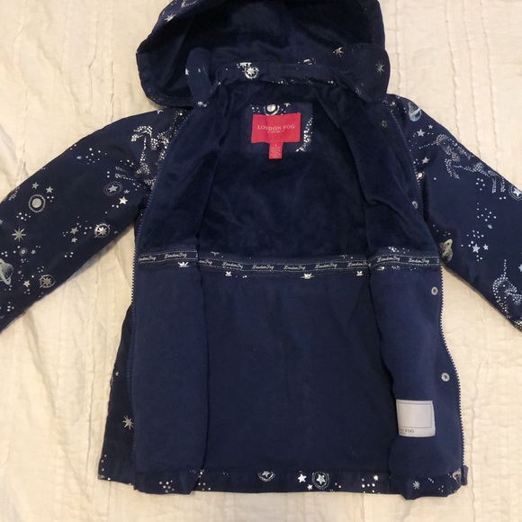 LONDON FOG Navy Midweight Trench Jacket Kids Size 5 - Picture 5 of 14